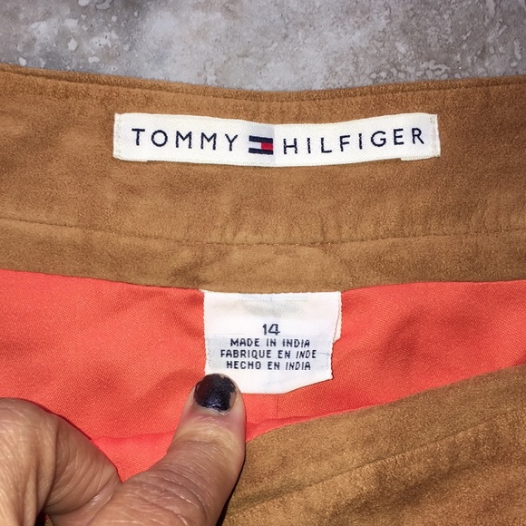 TOMMY HILFIGER REAL SUEDE SOFT LINED PENCIL TYPE SKIRT PREOWNED UNWORN SIZE 14 - Picture 2 of 5